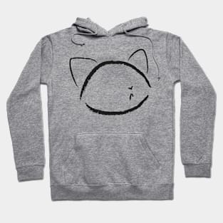 Minimal Brush Cat Head Hoodie